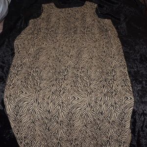 Black and Tan Print Maxi Dress